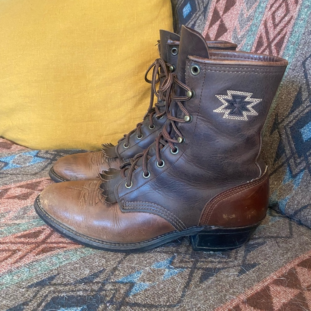 Leather cowgirl boots